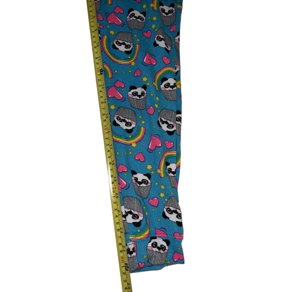 Sleep On IT Girls Multi Color Pajama Pants Med Size 10/12 Panda Rainbow Hearts - Picture 5 of 6